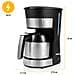 Macchina Da Caffè Inox, 10 Tazze, Caraffa Termica, Funzione Mantieni Caldo, Sistema Antigoccia, Filtro Riutilizzabile, Indicatore Acqua, Bpa Free, Spegnimento Automatico - Foto miniatura 4