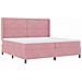 Letto a molle con materasso con led Rosa 200 x 200 cm Velluto - Foto miniatura 3