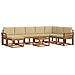 Set di divani da esterno con cuscino 9 pcs Naturale e Beige - Foto miniatura 1