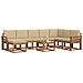 Set di divani da esterno con cuscino 9 pcs Naturale e Beige - Foto miniatura 3