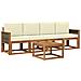 Set di divani da esterno con cuscino 4 pcs Naturale e Crema - Foto miniatura 1