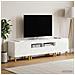 Mobile TV LED a 5 pezzi Bianco Lucido Legno ingegnerizzato - Foto miniatura 7