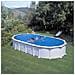 Piscina Ovale Haiti, Liner Blu 40/100, Filtro Sabbia, Bianca 730x375xh. 132 Cm - Foto miniatura 1