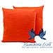 Coppia Cuscini Arredo Imbottiti Tessuto Ottoman In Tinta Unita Colore Arancio 17 60x60 Arancio 17 - Foto miniatura 2