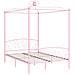 Letto A Baldacchino Rosa In Metallo 120x200 Cm - Foto miniatura 2