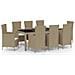 Set Mobili Da Pranzo Da Giardino 9pz E Cuscini Polyrattan Beige - Foto miniatura 2