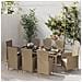 Set Mobili Da Pranzo Da Giardino 9pz E Cuscini Polyrattan Beige - Foto miniatura 1