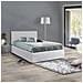 Letto Piazza E Mezza Cleide, Set Testata In Ecopelle Con Rete Ortopedica E Mantovana, 100% Made In Italy, Con Materasso Incluso, Cm 120x190, Bianco - Foto miniatura 1