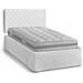 Letto Piazza E Mezza Cleide, Set Testata In Ecopelle Con Rete Ortopedica E Mantovana, 100% Made In Italy, Con Materasso Incluso, Cm 120x190, Bianco - Foto miniatura 2
