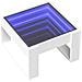 Tavolino Da Salotto Con Led Infinity Bianco 50x53x30 Cm - Foto miniatura 3