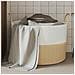 Cestino Portaoggetti Beige E Bianco 51x33 Cm In Cotone - Foto miniatura 1