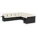 Set Divani Da Giardino 10pz Con Cuscini In Polyrattan Nero - Foto miniatura 2