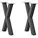 Gambe Tavolo Pranzo A X 2 Pz Antracite 60x(72-73) Cm Acciaio - Foto miniatura 1