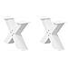 Gambe Tavolino Da Caffè A X 2 Pz Bianco 50x(30-31)cm In Acciaio - Foto miniatura 1