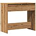 Tavolo Consolle Rovere Artigianale 89x41x76,5cm In Truciolato - Foto miniatura 2