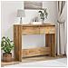 Tavolo Consolle Rovere Artigianale 89x41x76,5cm In Truciolato - Foto miniatura 3