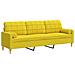 Divano a 3 Posti con Cuscini Giallo Chiaro 210 cm in Tessuto - Foto miniatura 1