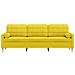 Divano a 3 Posti con Cuscini Giallo Chiaro 210 cm in Tessuto - Foto miniatura 3