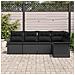 Set divano da giardino 5 pezzi con cuscini in polyrattan nero - Foto miniatura 3