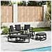 Lettino Prendisole Esterno senza Tetto Nero in Polyrattan - Foto miniatura 3