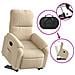 Poltrona Alzapersona Reclinabile Elettrica Crema in Microfibra - Foto miniatura 7