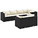 Set Salotto da Giardino con Cuscini 7pz Nero Polyrattan - Foto miniatura 1