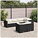 Set Salotto da Giardino con Cuscini 7pz Nero Polyrattan - Foto miniatura 2