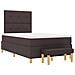 Letto a Box Spring con Materasso & Panchina Marrone Scuro 120x190 cm Tessuto - Foto miniatura 7