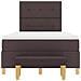 Letto a Box Spring con Materasso & Panchina Marrone Scuro 120x190 cm Tessuto - Foto miniatura 8