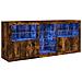 Credenza con Luci LED Rovere Fumo 162x37x67 cm - Foto miniatura 1