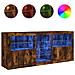 Credenza con Luci LED Rovere Fumo 162x37x67 cm - Foto miniatura 5