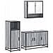 Set Mobili da Bagno 3 pz Grigio Sonoma in Legno Multistrato - Foto miniatura 1