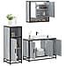Set Mobili da Bagno 3 pz Grigio Sonoma in Legno Multistrato - Foto miniatura 2