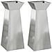 Vaso a Pilastro 2 pcs Argento 40 x 40 x 100 cm Acciaio - Foto miniatura 1