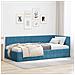 Cornice del letto ad angolo Blu 90 x 200 cm Velluto - Foto miniatura 2