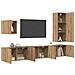 Unità TV da Parete 5 pcs Rovere artigianale Legno multistrato - Foto miniatura 3