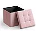 Pouf contenitore rosa con coperchio - Seduta pieghevole | uso quotidiano - Foto miniatura 2