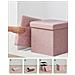 Pouf contenitore rosa con coperchio - Seduta pieghevole | uso quotidiano - Foto miniatura 7