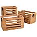 Set Di 3 Scatole In Legno Marrone - Foto miniatura 1