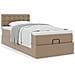 Letto Pouf con Materasso Cappucino 90x200 cm Similpelle - Foto miniatura 4