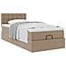 Letto Pouf con Materasso Cappucino 90x200 cm Similpelle - Foto miniatura 5