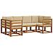Set di divani da esterno con cuscino 6 pcs Naturale e Beige - Foto miniatura 1
