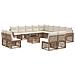 Set Divano da Giardino 14 pcs Beige e Bianco Crema polyrattan - Foto miniatura 1