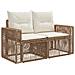 Set Divano da Giardino 14 pcs Beige e Bianco Crema polyrattan - Foto miniatura 5