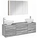 Set di mobili per il bagno 4 pcs Sonoma grigio - Foto miniatura 1