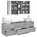 Set di mobili per il bagno 4 pcs Sonoma grigio - Foto miniatura 3