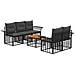 Set di divani da esterno 6 pz Nero e Grigio scuro polyrattan - Foto miniatura 1