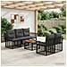 Set di divani da esterno 6 pz Nero e Grigio scuro polyrattan - Foto miniatura 6