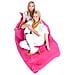 Poltrona Sacco Impermeabile In Poliestere Rosa 180x230cm - Foto miniatura 2