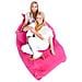 Poltrona Sacco Impermeabile In Poliestere Rosa 180x230cm - Foto miniatura 17